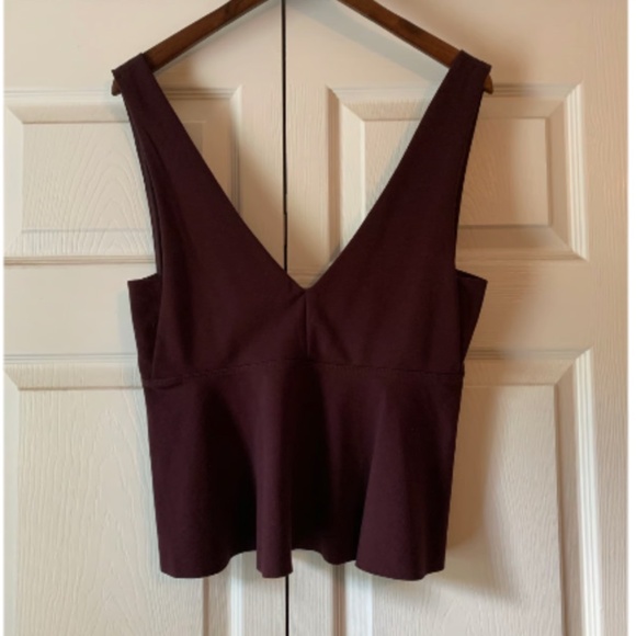 NWT Urban Outfitters Maroon / Wine Deep V Tank - Picture 6 of 8